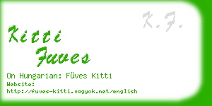 kitti fuves business card